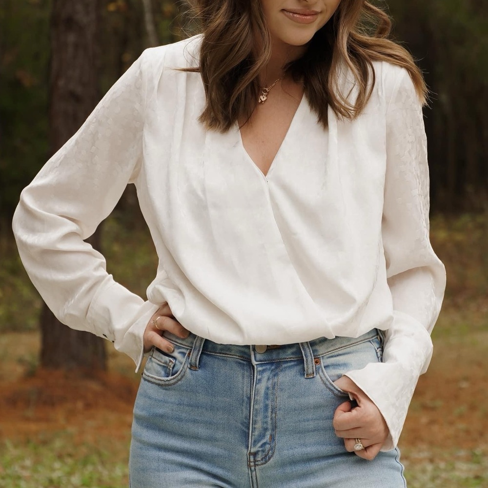 White textured bodysuit